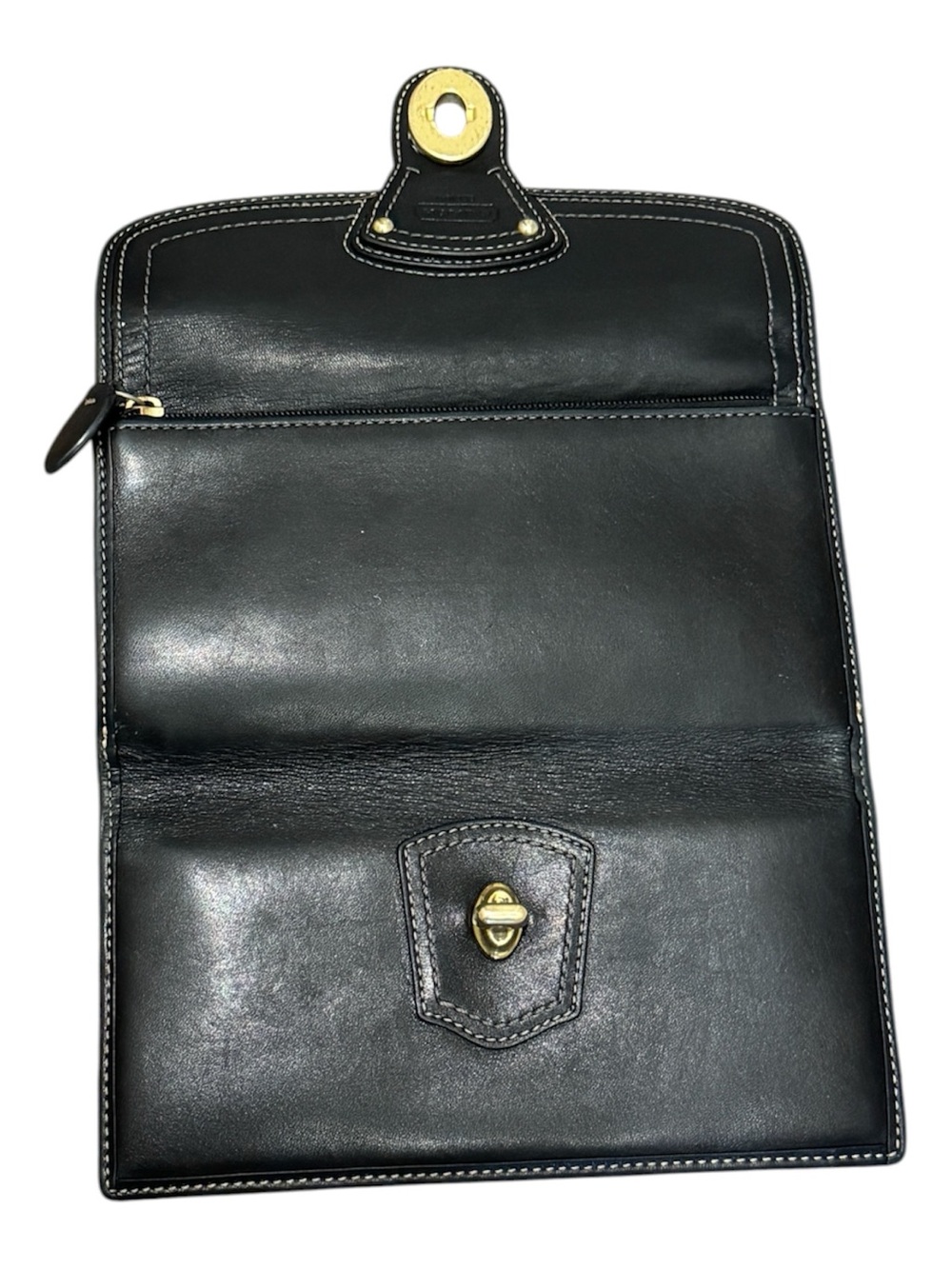 Coach Legacy Black Leather Turnlock Wallet Pink Interior Orig $198 - Picture 5 of 7